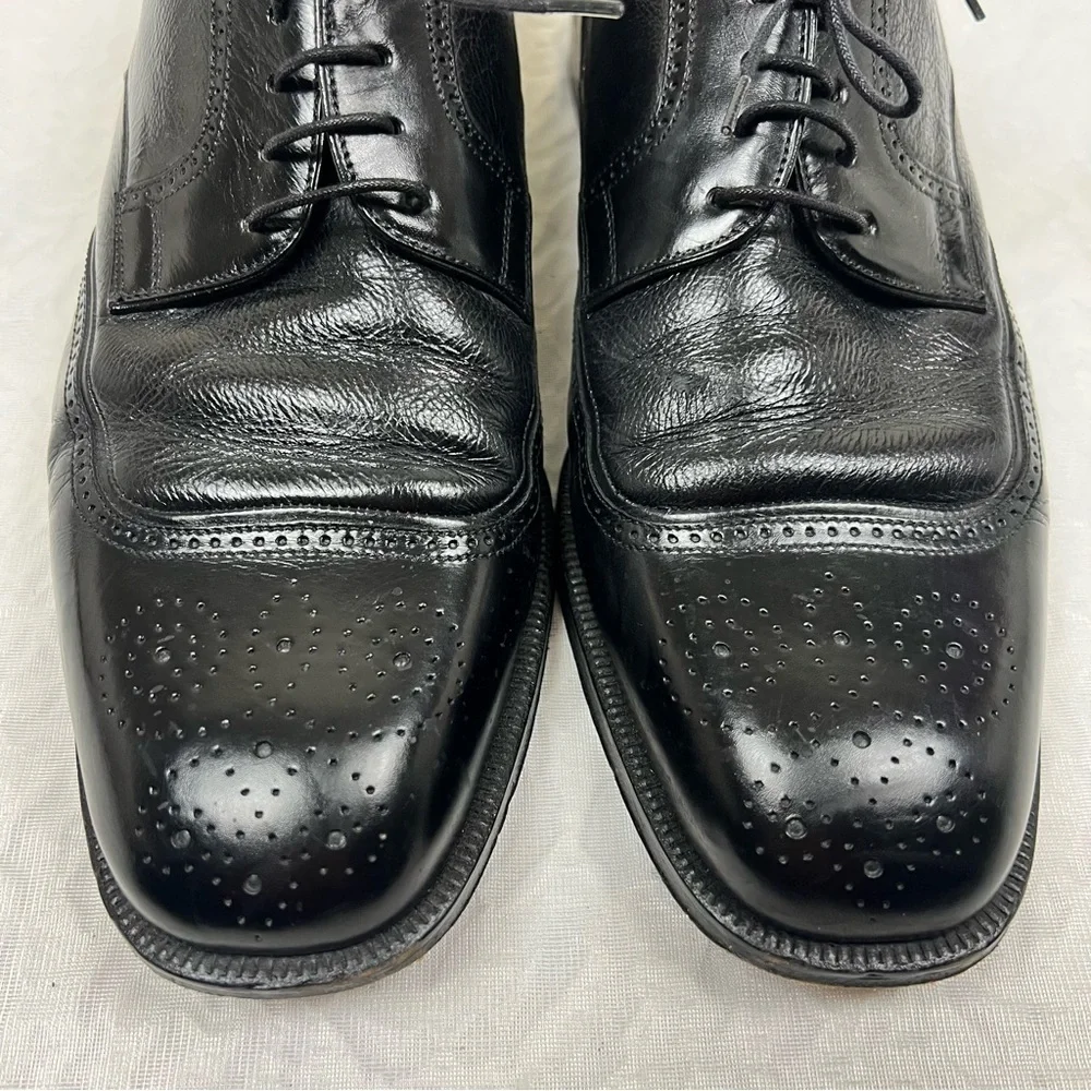 Magnanni Men’s  Black Leather Oxford Dress Shoes Classic Brogue Lace Up